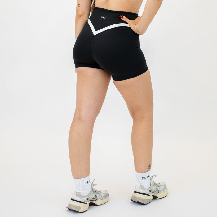 Black + White V Define Short 5" - No Front Seam - High Rise by FLEO - 2