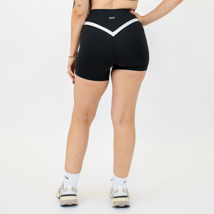 Black + White V Define Short 5" - No Front Seam - High Rise by FLEO - 5