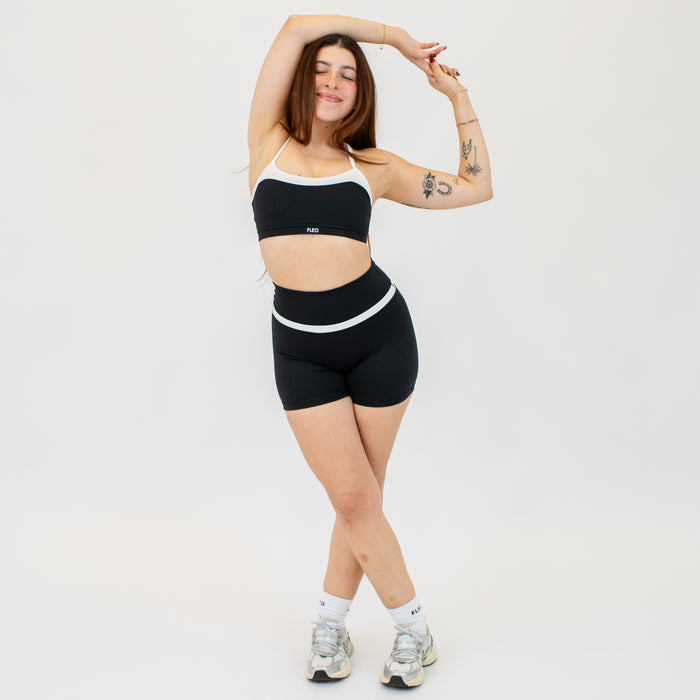 Black + White V Define Short 5" - No Front Seam - High Rise by FLEO - 6