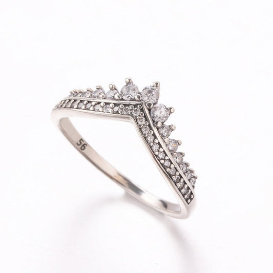 V Shape Sterling Silver Ring