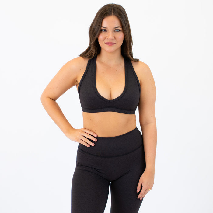 Heather Onyx Sports Bra - VaVaVoom