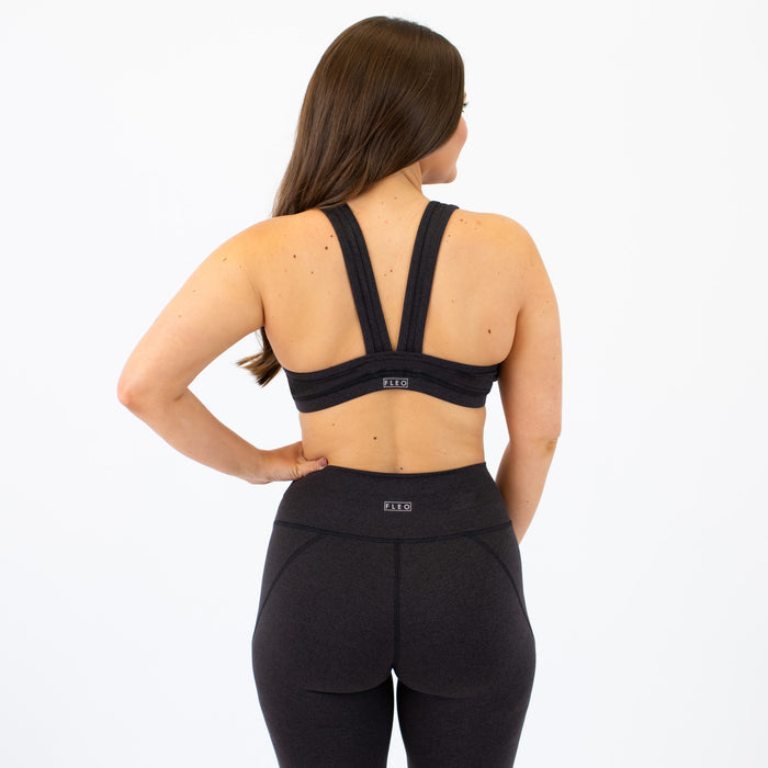 Heather Onyx Sports Bra - VaVaVoom