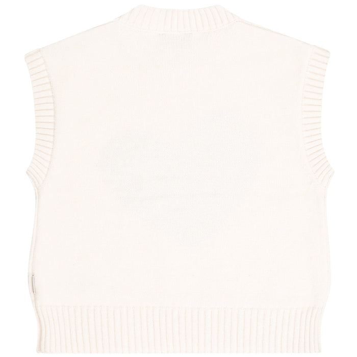 vest knit heart - pale peach