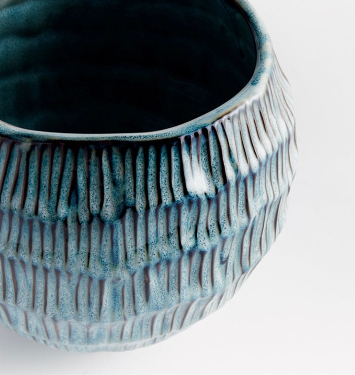 textured planter, blue ceramic planter, plant pot with drainage, decorative planter, modern home decor, garden planter, Napa home and garden napa home and garden