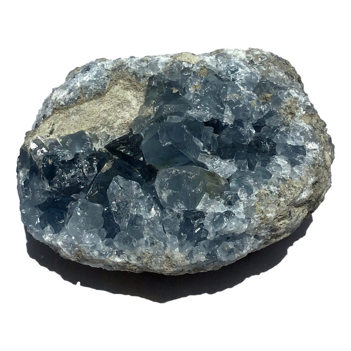 Vivid Sky Blue Celestite Mineral Geode Crystal - 3.5" - gift packaged - C64 - dinosaursrocksuperstore