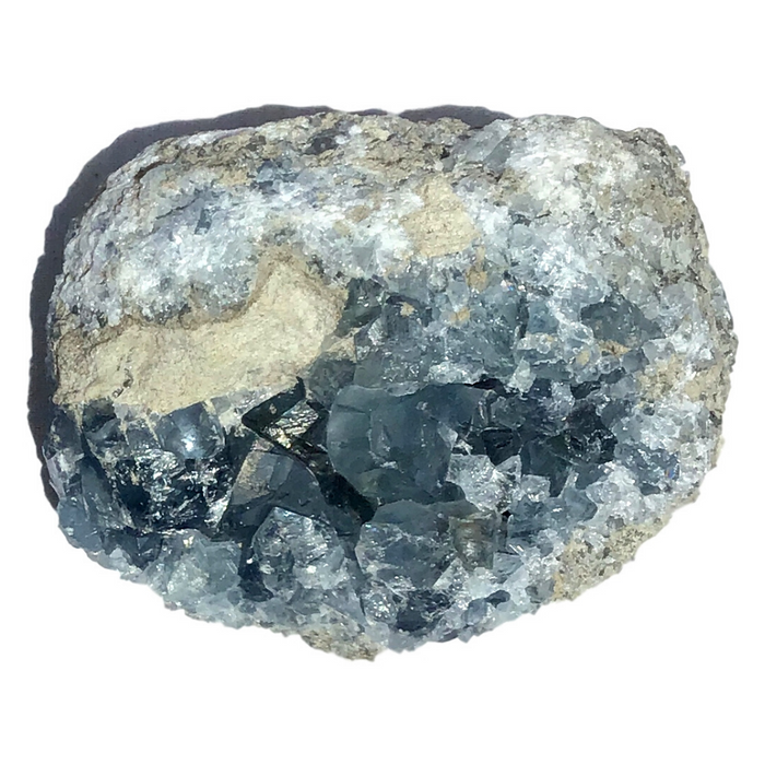 Vivid Sky Blue Celestite Mineral Geode Crystal - 3.5" - gift packaged - C64 - dinosaursrocksuperstore