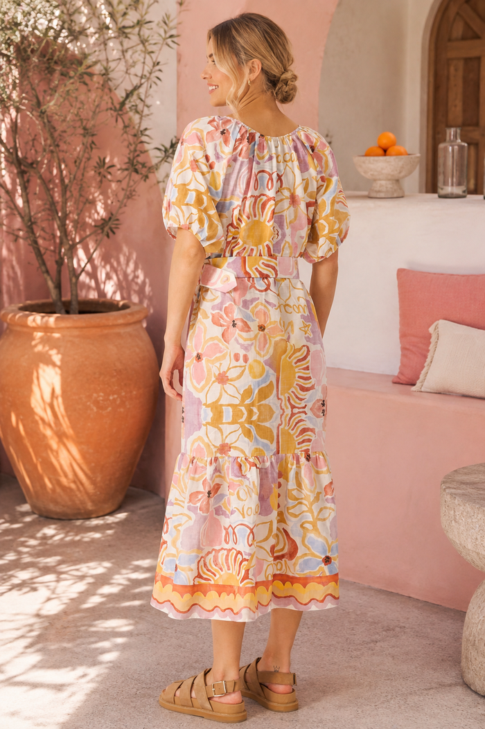 Walnut Hawaii Dress “On Vacay” Print