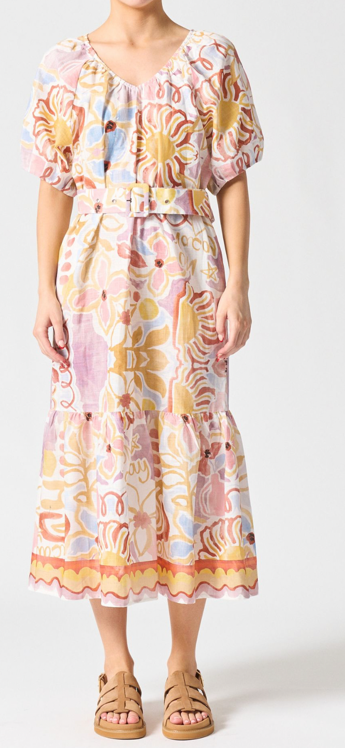 Walnut Hawaii Dress “On Vacay” Print