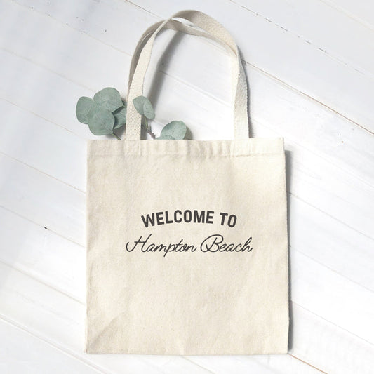 Welcome to Beach - Custom Canvas Tote Bag