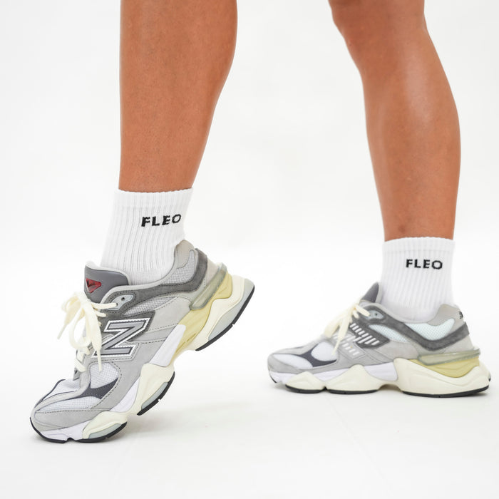 White Half Crew Socks