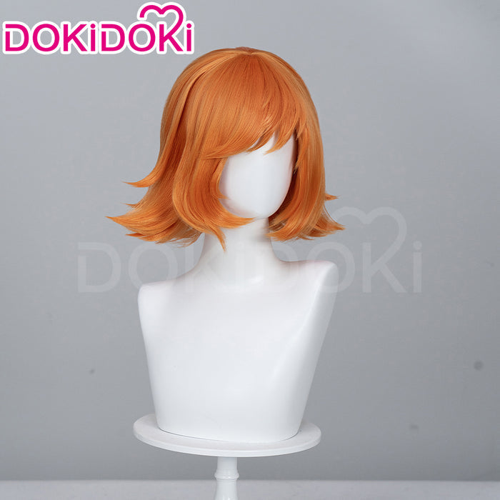 【Wig Ready For Ship】DokiDoki Game Cosplay Woman Sqquirrel Girrl Wig / Ear / Tail Short Curly Orange Hair