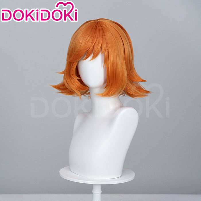 【Wig Ready For Ship】DokiDoki Game Cosplay Woman Sqquirrel Girrl Wig / Ear / Tail Short Curly Orange Hair