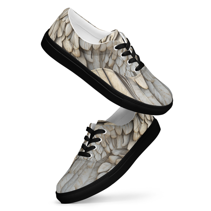 Wing Print Lace-Up Canvas Shoes