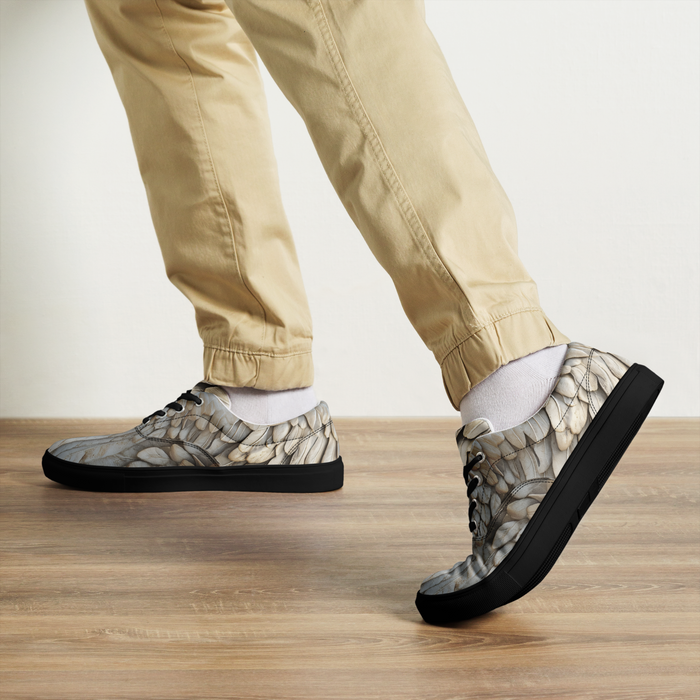 Wing Print Lace-Up Canvas Shoes