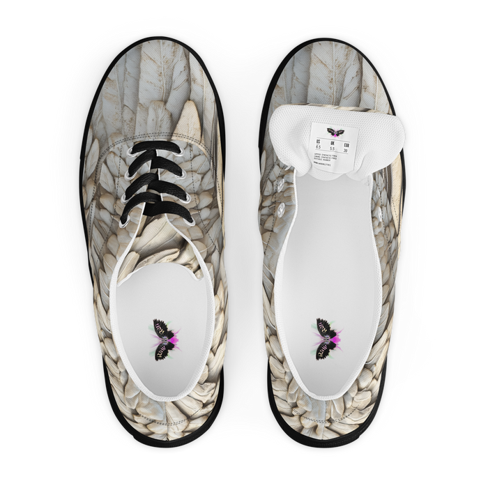 Wing Print Lace-Up Canvas Shoes