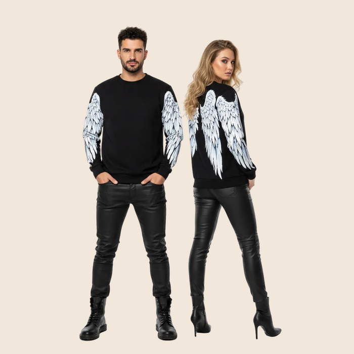 Wings All-Over Print Unisex Sweatshirt | Black