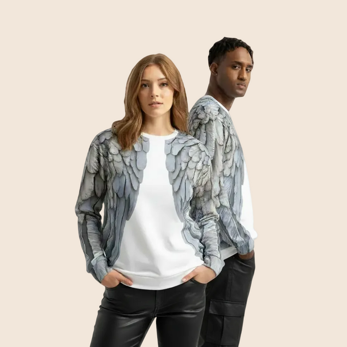 Wings All-Over Print Unisex Sweatshirt | White