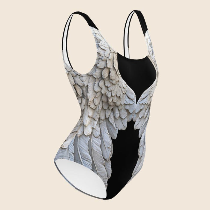Wings All-Over Print Women's One-Piece Swimsuit | Black