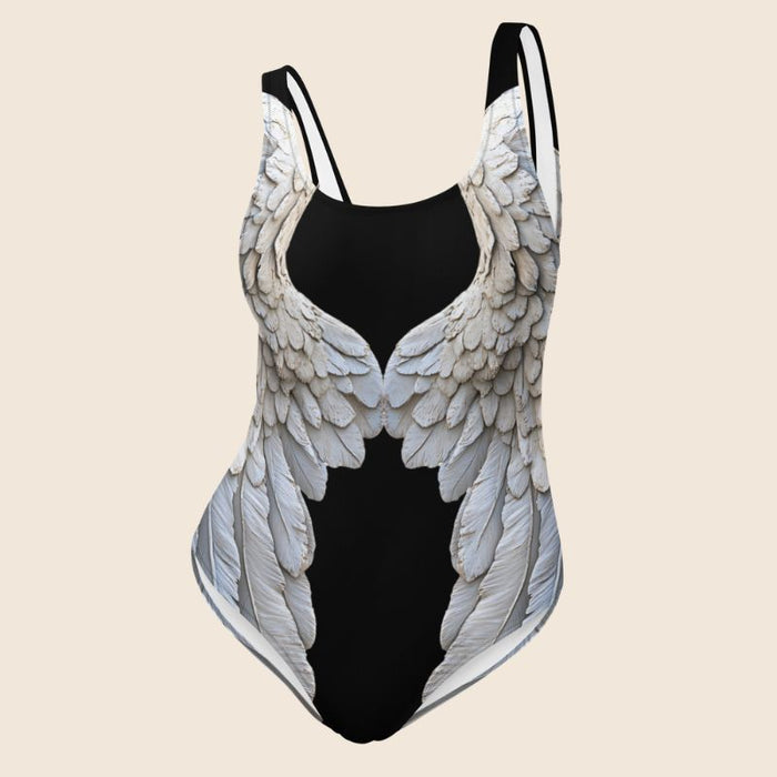 Wings All-Over Print Women's One-Piece Swimsuit | Black