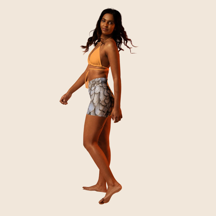 Wings Print High-Waist Yoga Shorts — All-Over Print Festival & Activewear
