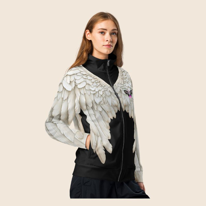 Wings Print Track Jacket — All-Over Print Recycled Unisex Zip-Up