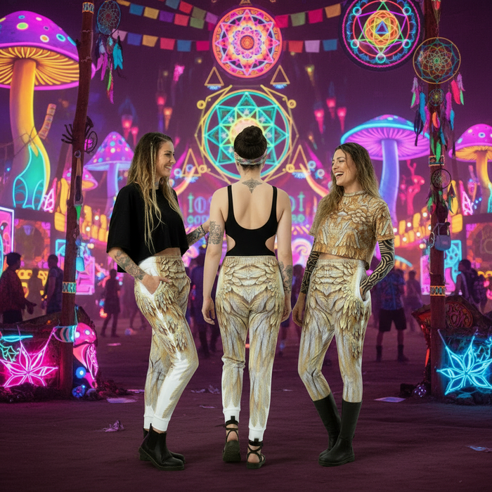 Wings Print Women's Joggers — All-Over Print Recycled Festival & Lounge Pants