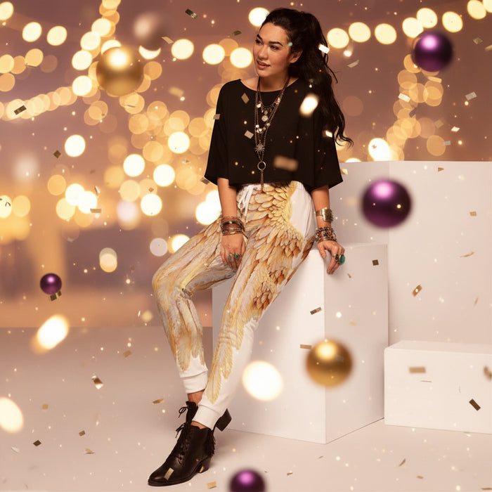 Wings Print Women's Joggers — All-Over Print Recycled Festival & Lounge Pants