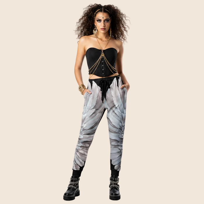 Wings Print Women's Joggers | Recycled Fleece | Slim Fit | Festival Wear