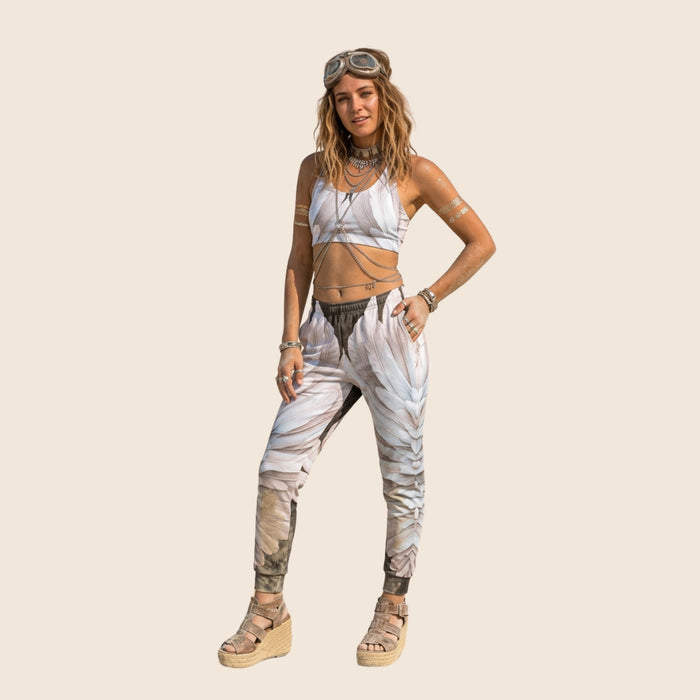 Wings Print Women's Joggers | Recycled Fleece | Slim Fit | Festival Wear