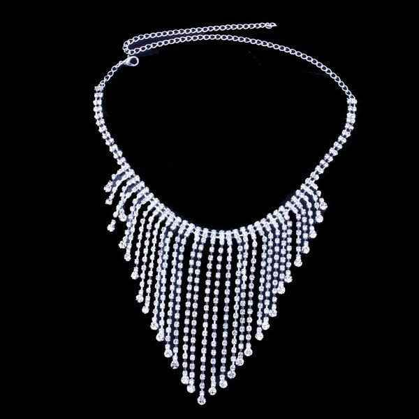 Women's anklet with rhinestone tassels