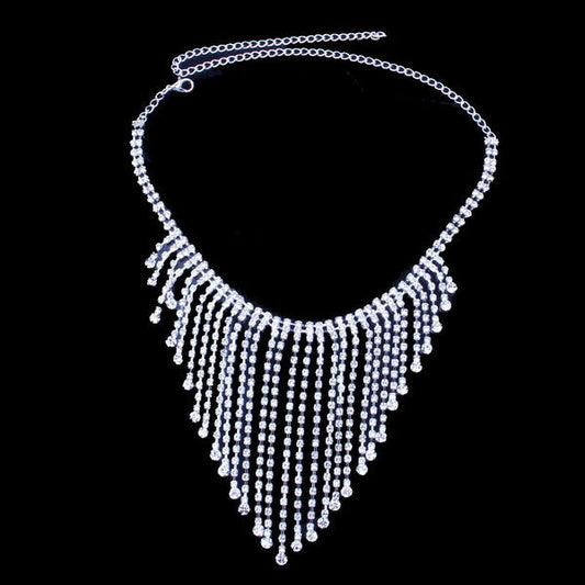 Women's anklet with rhinestone tassels