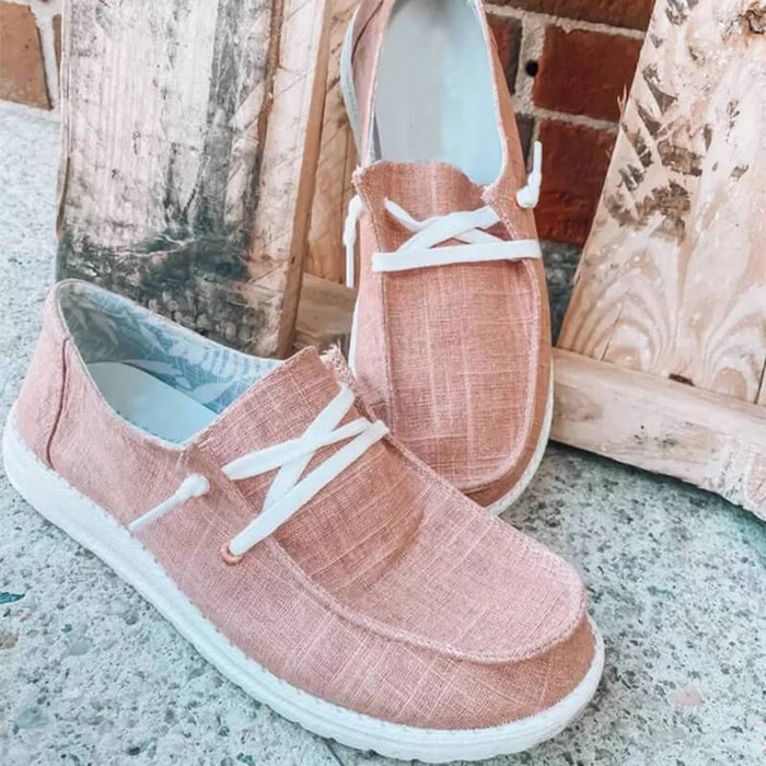 Women's Canvas Lace-Up Loafers