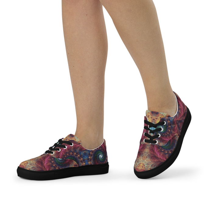 Women's Fractals Multicolor Festival Lace-Up Canvas Shoes