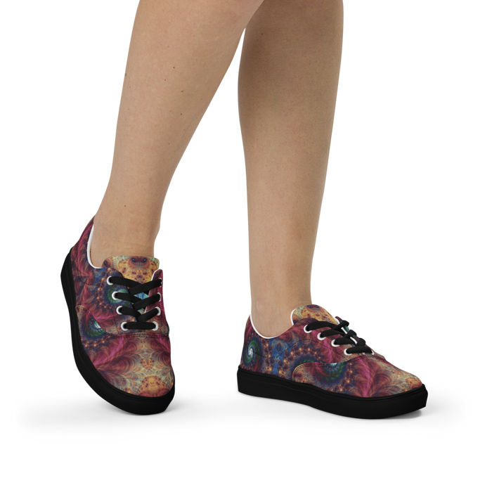 Women's Fractals Multicolor Festival Lace-Up Canvas Shoes