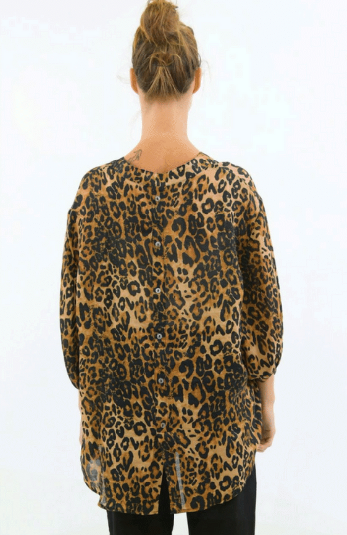 Worthier Zara  Leopard Button Shirt