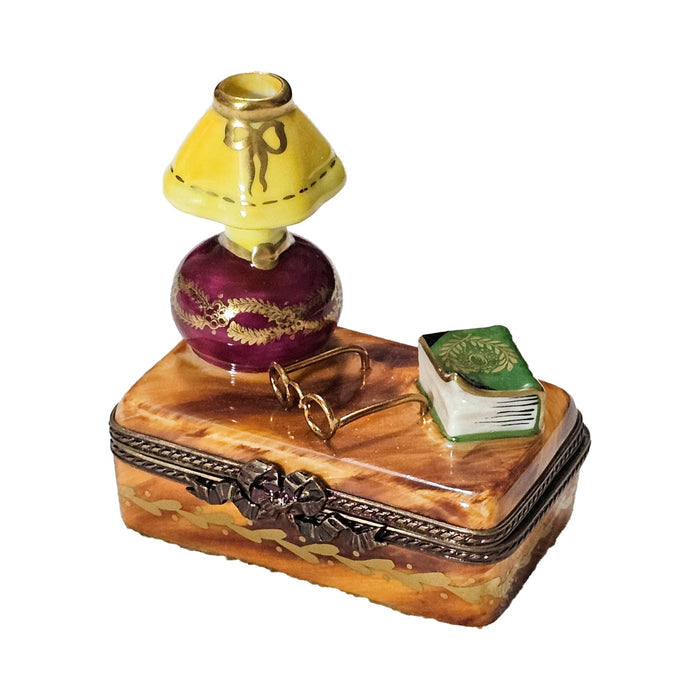 Charming Yellow Lamp Treasure Porcelain Limoges furniture French Trinket Box