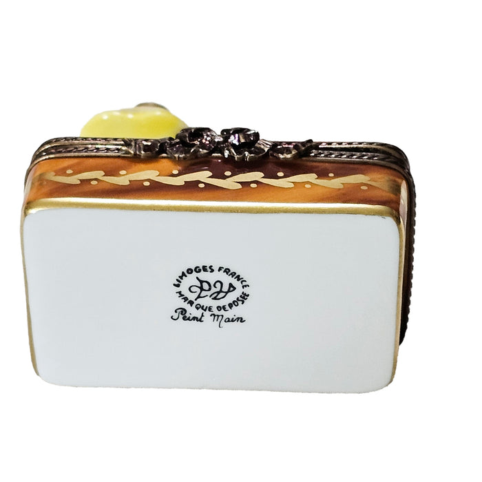 Charming Yellow Lamp Treasure Porcelain Limoges furniture French Trinket Box