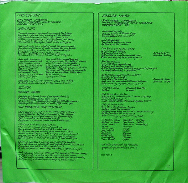 Yes - Close To The Edge (LP) [US] 1st (Very Good Plus (VG+))