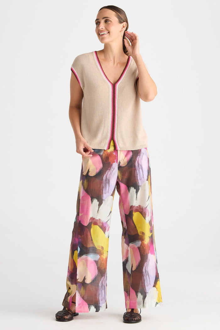 Zaket & Plover Crochet Trim Tank Raspberry