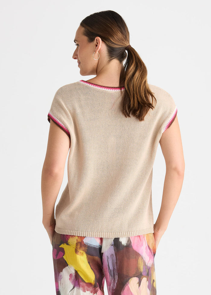 Zaket & Plover Crochet Trim Tank Raspberry