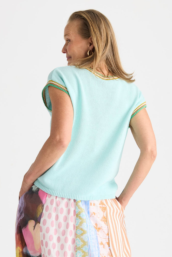 Zaket & Plover Crochet Trim Tank Seamist