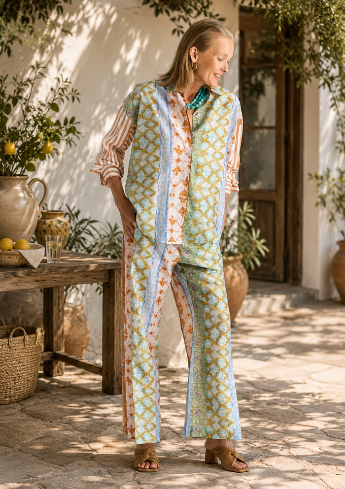 Zaket & Plover Wide Leg Pant Riverside Pattern Clash